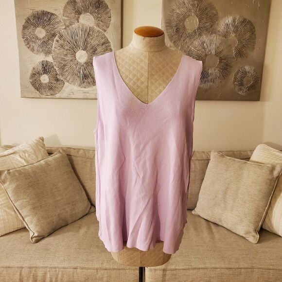 Rachel Roy V-Neck Knit Swing Top size 2X in Lavender - NEW - Picture 3 of 12